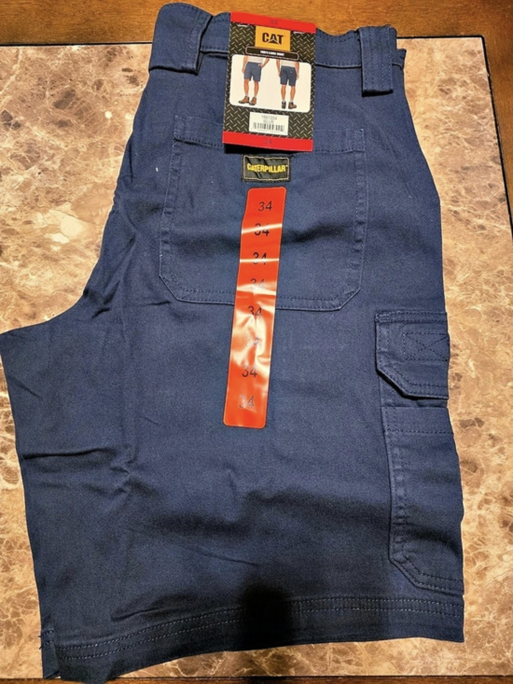 Caterpillar CAT Men's Utility Cargo Short Blue Waist 34